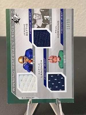 2013 SPx Jerome Bettis Lamonica Hornung Winning Materials Trios /99 - Image 1 of 2