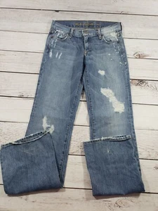 MENS RUEHL DISTRESSED LOW RISE SLIM BOOT CUT JEANS sz 28 k6 - Picture 1 of 9