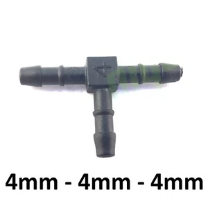 Tubo de montaje de tubería de aire combustible de aire unidor de agua conector de púas T-Piece 4 mm - Imagen 1 de 3