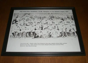 1915 PHILLIES NATIONAL LEAGUE CHAMPS TEAM FRAMED PRINT  - Picture 1 of 1