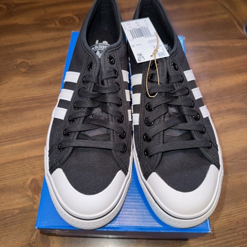 Adidas Nizza basse nere bianche taglia 10 uomo