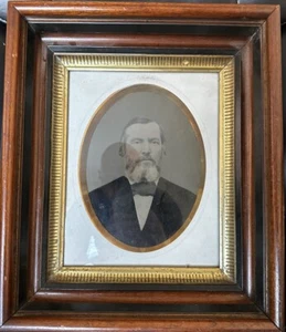 Antique Framed Tintype Signed From: John Brophy To Mary Rebecca Rawlings - Picture 1 of 3