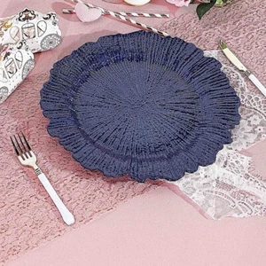 24 NAVY BLUE 13" Round Textured Charger Plates Wedding Dinner Decorations Home - Picture 1 of 8