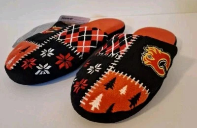 Forever Collectibles Calgary Flames "Ugly Slippers "  Size S - Image 1 of 4