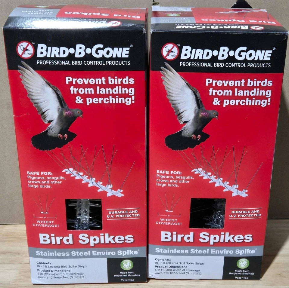 2 Bird B Gone Enviro Spikes Stainless Steel 10ft X 5 in EA 20 FT Total Mmenv-10
