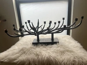 LARGE BRUTALIST METAL SCULPTURE ABSTRACT CANDLE HOLDER Branches  MODERNIST - Picture 1 of 15