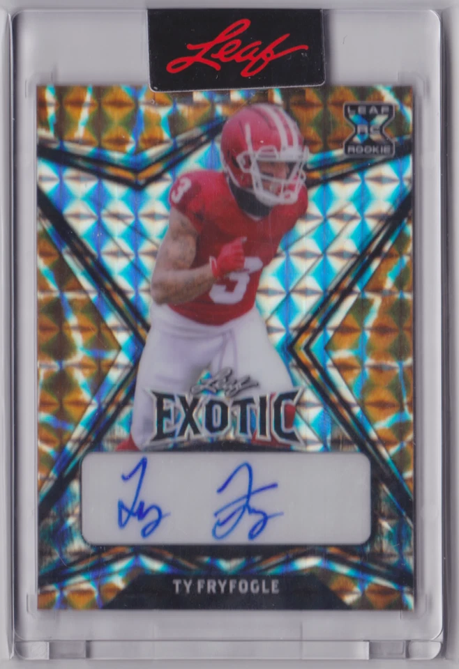 2022 LEAF EXOTIC BASE AUTO MOSAIC GIRAFFE PARALLEL /3 TY FRYFOGLE #BA-TF1 CHIEFS - Image 1 of 2