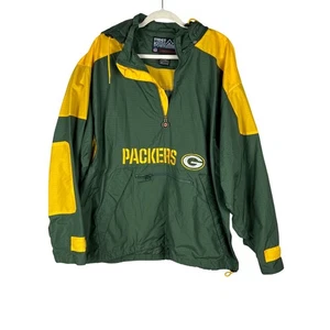 Vintage First Down NFL Green Bay Packers Windbreaker Pullover Men's XXL - Picture 1 of 6