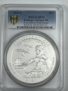 2021-P Tuskegee Airman National Park ATB 5 oz Silber: PCGS SP70 Frist Strike - Bild 1 von 2
