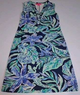 Платье цельнокроеное Lilly Pulitzer Sherryn High Tide темно-синее готовый набор Gecko размер XS Resort - Изображение 1 из 4