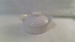 Vtg French White 7.7oz-227mL Oval 4" Covered Dish, EUC - Picture 1 of 8