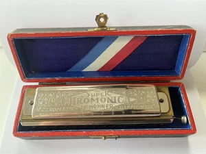 Vintage M Hohner Super Chromonica Chromatic Harmonica No 260 1/2 In case - Picture 1 of 16
