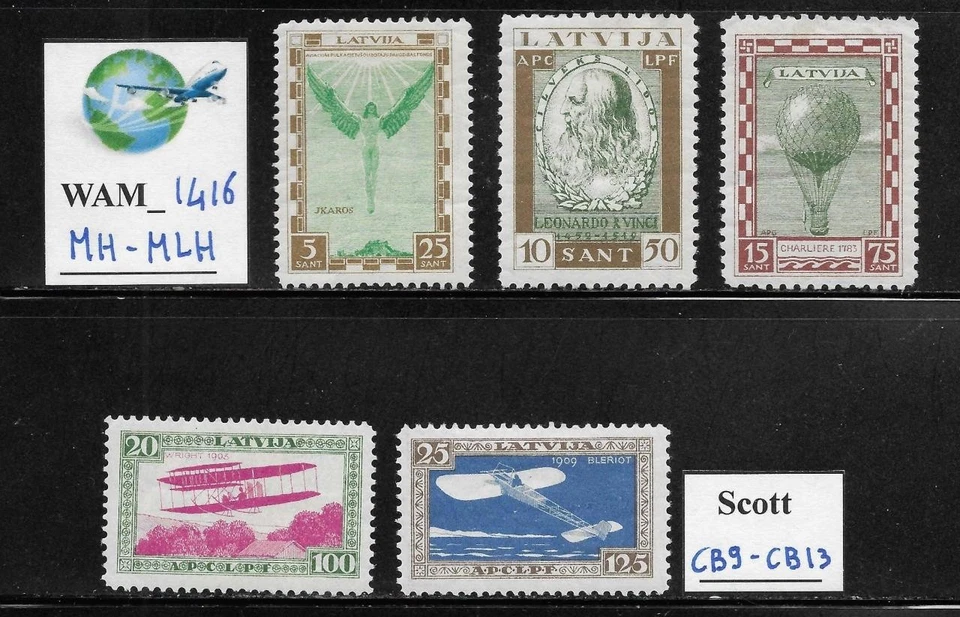 WAM_1416. LETONIA. Juego semi postal 1932. Scott CB9-CB13. Como nuevo Foto 1 de 1