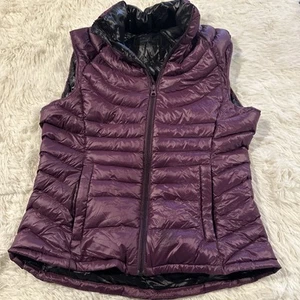 Bernardo womens purple puffer vest S Goose Down 90% packable travel - Picture 1 of 12