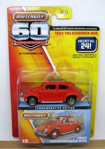 Matchbox 60 Anniversary 1/64 Diecast Modell: 1962 Volkswagen Beatle Bug (rot) - Bild 1 von 20
