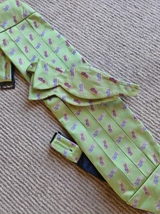 R Hanauer GOLF MOTIF Pajarita Cummerbund Set - Imagen 1 de 6