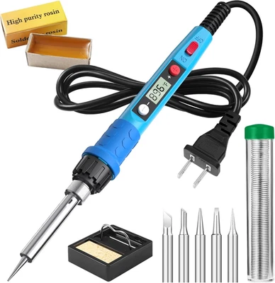 Soldering Iron Kit, 80W 110V LCD Digital Solder Iron Pen with Ceramic Heater, Po - Image 1 of 4
