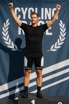 Castelli Cycling Shorts Black & White Padded Men’s XL Performance Cycling READ - Image 1 of 4