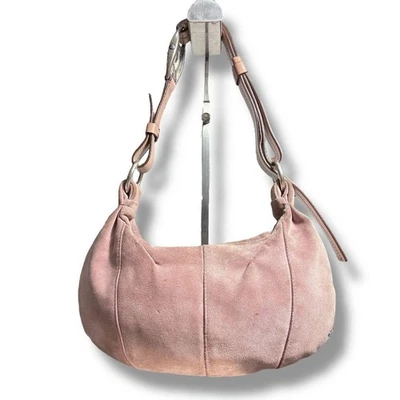 Bolso de Hombro YSL Yves Saint Laurent Rive Gauche Mombasa Gamuza Cuero Rosa Foto 1 de 4
