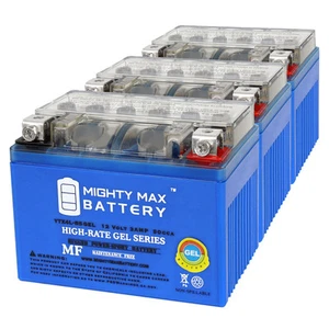 Mighty Max YTX4L-BSGEL 12V 3AH GEL Battery Replaces Kawasaki EX250 ZX-6R - 3Pack - Picture 1 of 6