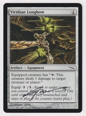Signed Viridian Longbow HP Mirrodin Artist Jeremy Jarvis 2003 MTG Magic Artifact - Image 1 of 2