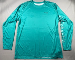 Columbia PFG Men’s Blue Green Pullover Crewneck Long Sleeve Regular Size XXL - Picture 1 of 5