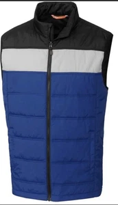 New CBUK by Cutter & Buck Men's Thaw Insulated Full Zip Packable Vest Blue-  2X - Picture 1 of 7