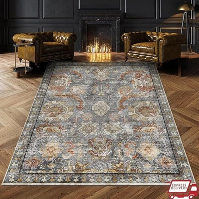 Durable Non-Slip Washable Area Rug Soft Low Pile Ideal High Traffic Spaces New - Image 1 of 4