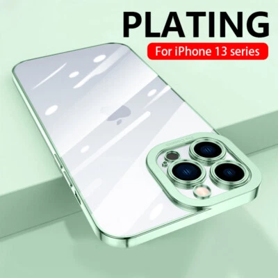 Shockproof Plating Clear Back Case Cover Fr iPhone 14 Pro Max 13 12 11 XS XR 8 7 - Image 1 of 4