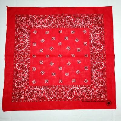 Pañuelo de motociclista vintage Paisley Bandana rojo Wamcraft RN 14193 algodón EE. UU. Foto 1 de 4