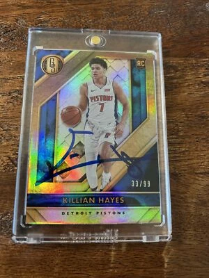 Killian Hayes Signed Panini Rookie Card Psa Dna Coa Autographed Pistons - Image 1 of 4