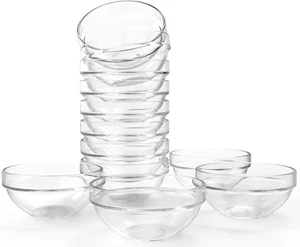 12 Set Glass Bowls 3.5 Inch Mini Prep Bowls Serving Bowls Glass Salad Bowl for K - Picture 1 of 7