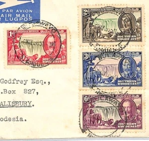 SOUTHERN RHODESIA 1935 FDC Cover SILVER JUBILEE First Day Cover {samwells}XC175 - Picture 1 of 8