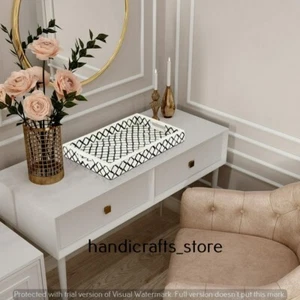 Bone inlay Decorative Tray, Wood Serving Tray, Arabesque Mother of Pearl Tray - Picture 1 of 4