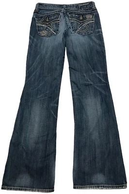Big Star Bootcut Jeans Women’s 27 Blue Embroidered Pockets Cotton Blend Stretch - Image 1 of 4