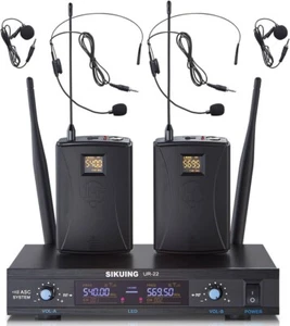 Sikuing Professional Dual Channel UHF Lapel Lavalier Wireless Microphone System - Picture 1 of 5