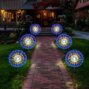 Solar Fairy Firework Lights Outdoor Garden Decor Waterproof Path Lawn Lamp Yard - Picture 1 of 37