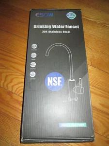 NEW Kitchen Sink Water Filter Faucet 100% Lead-Free, Brushed Nickel Gooseneck RO - Picture 1 of 2