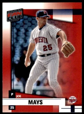 Donruss Fan Club Joe Mays Minnesota Twins #51 2002 Foto 1 de 2