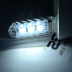 1X Car Mini 3 LED Bright USB Night Light Lamp Indicator For PC Laptop Reading - Picture 1 of 9