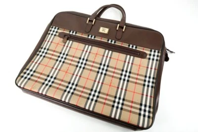 Auténtica bolsa de ropa a cuadros vintage de Burberrys estuche viaje negocios Foto 1 de 4