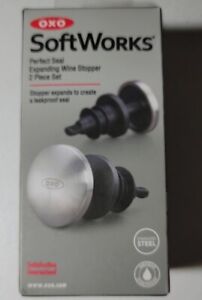 New 2 pieces OXO Soft Works Stainless Steel Expandable Wine Stoppers Spill Proof