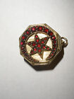 EXQUISITE ANTIQUE VICTORIAN 14K GOLD GARNET STAR SNUFF PILL BOX Chatelaine Fine