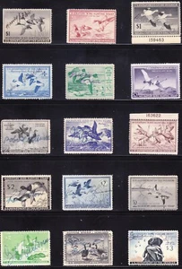 US Scott RW12-RW26 old $1-$3 Migratory Bird "Duck" Hunting stamps U/F-VF CV $220 - Picture 1 of 1