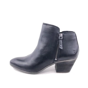 Frye Judith Zip Casual Ankle Booties Womens Size 10M Smooth Black Leather - Picture 1 of 12