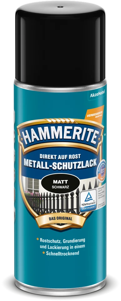HAMMERITE Metallschutz-Lack, Matt Schwarz - 400ml (5087645)