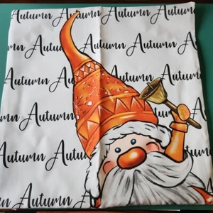 Throw Pillow Cover - Fall Décor - Autumn Gnome - 18x18 - New! - Picture 1 of 2