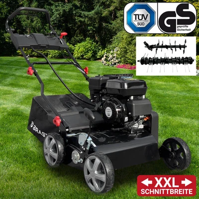 BRAST Vertikutierer Benzin 4,5kW (6,12PS) mit 45cm Arbeitsbreite Moosentferner