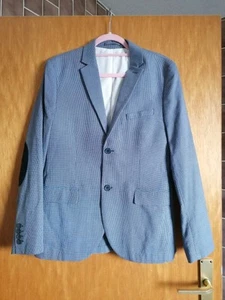 H&M blau-weiß-kariertes Sakko Gr.48/S reine Baumwolle Top Zustand - Bild 1 von 2