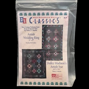 That Patchwork Place Quilt Pattern 2 in 1 Amish Wedding Ring Dolly Madisons Star - Picture 1 of 4